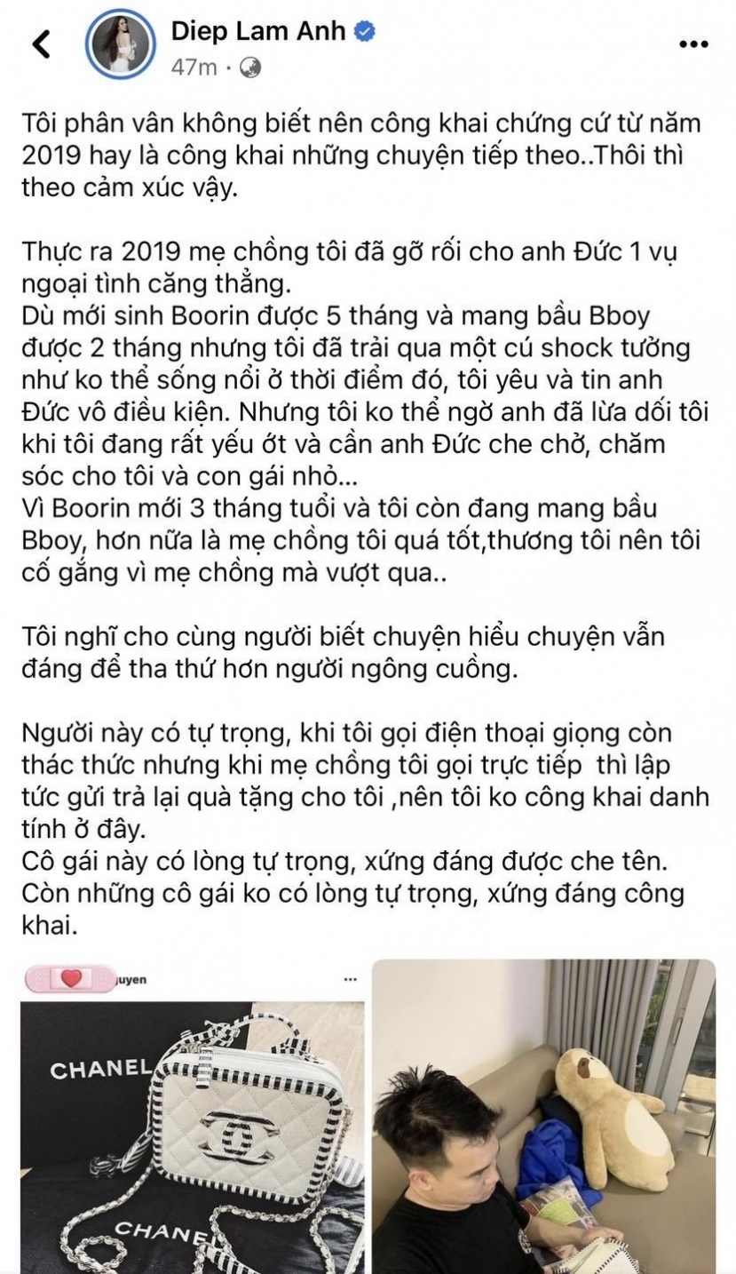 Bài đăng 'tố' chồng cũ của Diệp Lâm Anh khiến nhiều người chú ý (Ảnh: Chụp màn hình) Bài đăng 'tố' chồng cũ của Diệp Lâm Anh khiến nhiều người chú ý (Ảnh: Chụp màn hình)