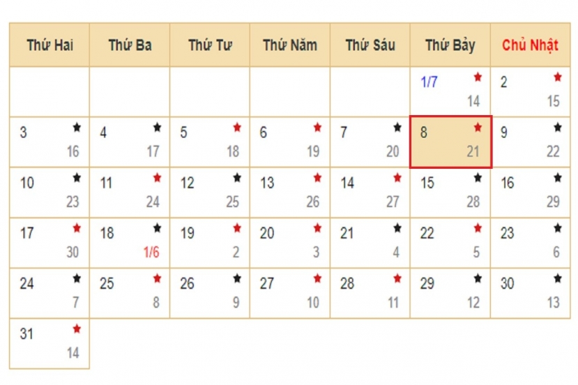 Lịch âm 8/7 - Xem lịch âm hôm nay 8/7/2023. Lịch âm 8/7 - Xem lịch âm hôm nay 8/7/2023.