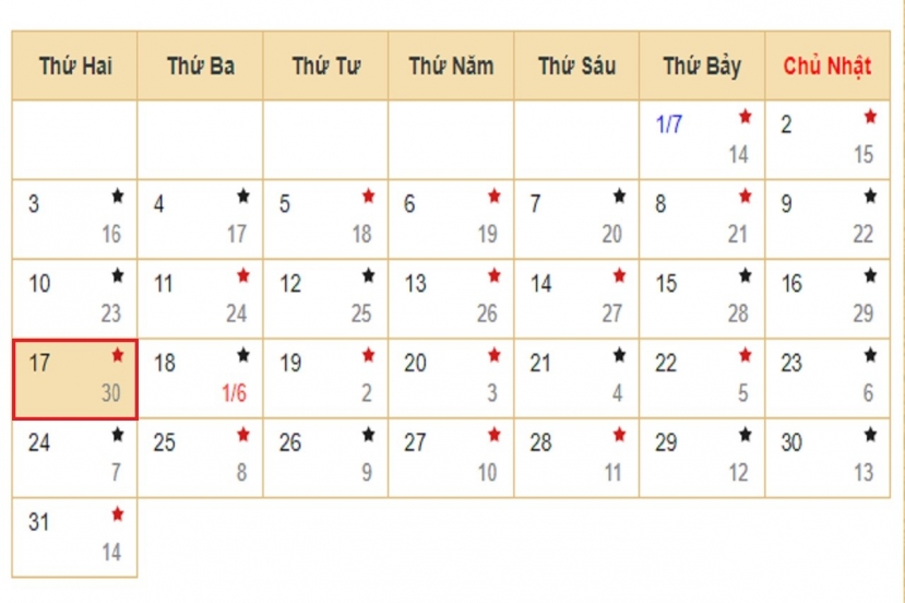 Lịch âm 17/7 - Xem lịch âm hôm nay 17/7/2023. Lịch âm 17/7 - Xem lịch âm hôm nay 17/7/2023.