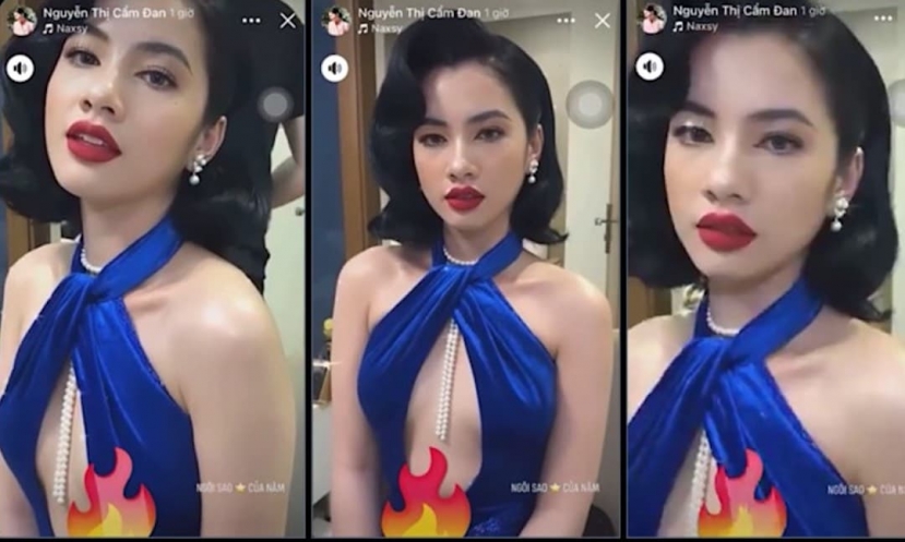 Cẩm Đan khoe thần thái sang chảnh. Ảnh cắt từ clip. Cẩm Đan khoe thần thái sang chảnh. Ảnh cắt từ clip.