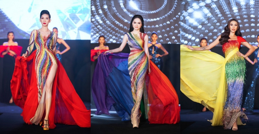 Hương Giang, Xuân Lan, Võ Hoàng Yến lộng lẫy trong đêm diễn. Hương Giang, Xuân Lan, Võ Hoàng Yến lộng lẫy trong đêm diễn.