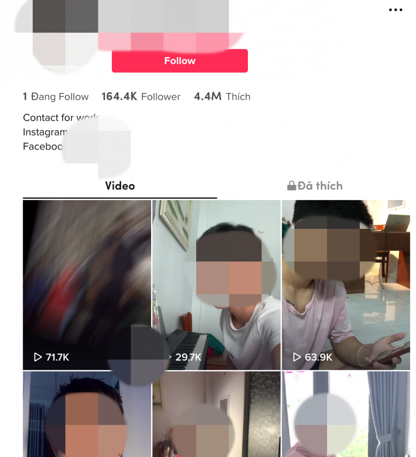 Trang TikTok của T.Đ đang có hơn 4 triệu lượt yêu thích. Ảnh chụp màn hình Trang TikTok của T.Đ đang có hơn 4 triệu lượt yêu thích. Ảnh chụp màn hình