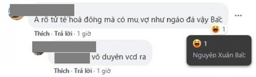 Thái độ lạ của Xuân Bắc khi có người chỉ trích vợ mình. Ảnh chụp màn hình Thái độ lạ của Xuân Bắc khi có người chỉ trích vợ mình. Ảnh chụp màn hình