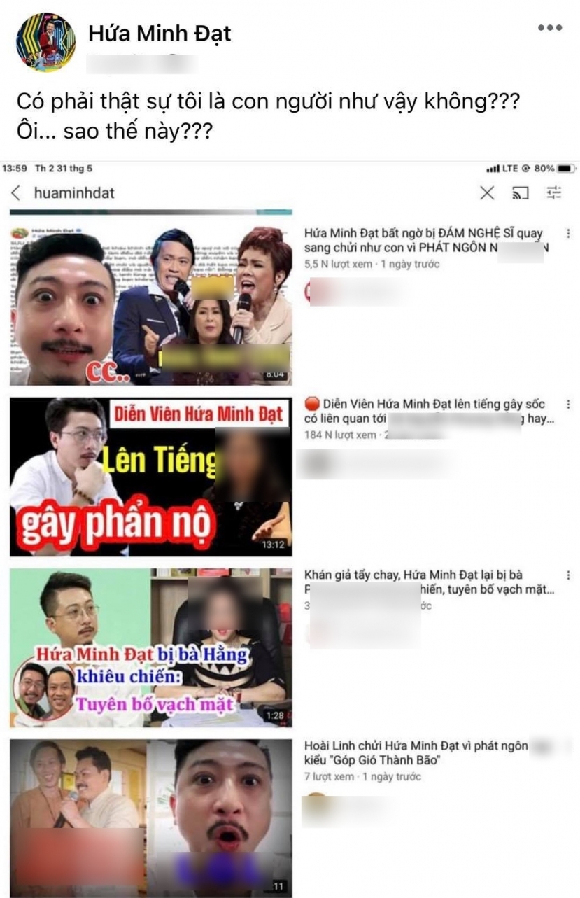 Hứa Minh Đạt bức xúc khi bị Youtube cắt ghép video, bôi nhọ nhân phẩm Hứa Minh Đạt bức xúc khi bị Youtube cắt ghép video, bôi nhọ nhân phẩm