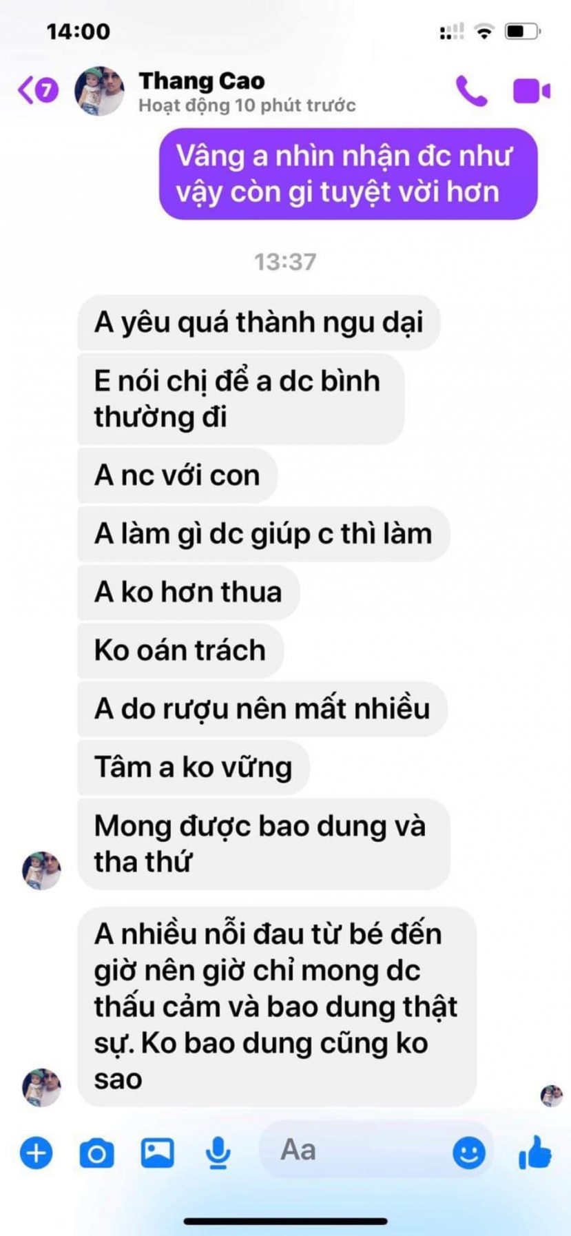 Hoàng Yến tung tin nhắn của chồng cũ và một người khác. Ảnh FBNV Hoàng Yến tung tin nhắn của chồng cũ và một người khác. Ảnh FBNV