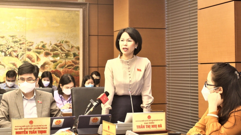 Đại biểu Trần Thị Nhị Hà (Đoàn thành phố Hà Nội) phát biểu. Đại biểu Trần Thị Nhị Hà (Đoàn thành phố Hà Nội) phát biểu.