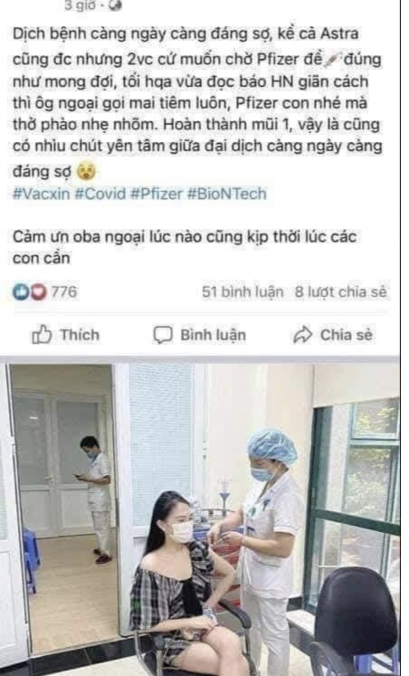 Dòng trang thái của Vũ Phương Anh từng gây nhiều tranh cãi. Ảnh: Facebook Dòng trang thái của Vũ Phương Anh từng gây nhiều tranh cãi. Ảnh: Facebook