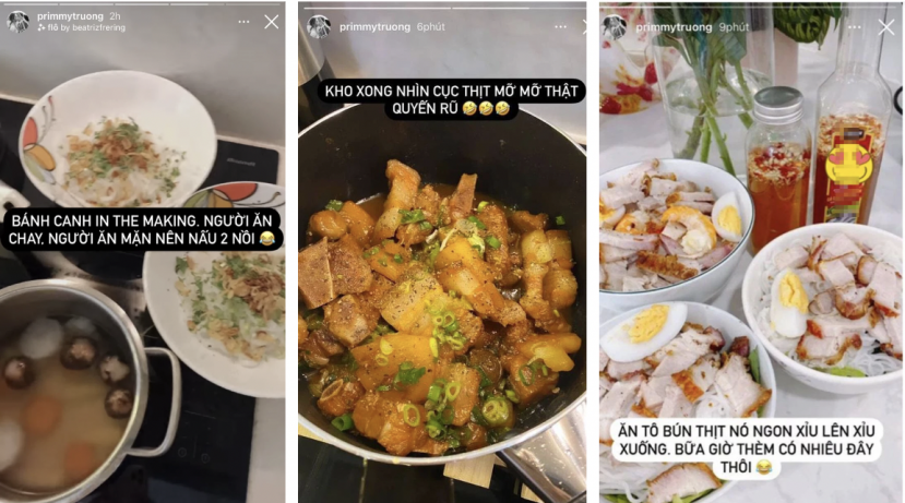 Trước đó Primmy Trương cũng chỉ chia sẻ đồ ăn trên trang cá nhân. Ảnh: Instagram Trước đó Primmy Trương cũng chỉ chia sẻ đồ ăn trên trang cá nhân. Ảnh: Instagram