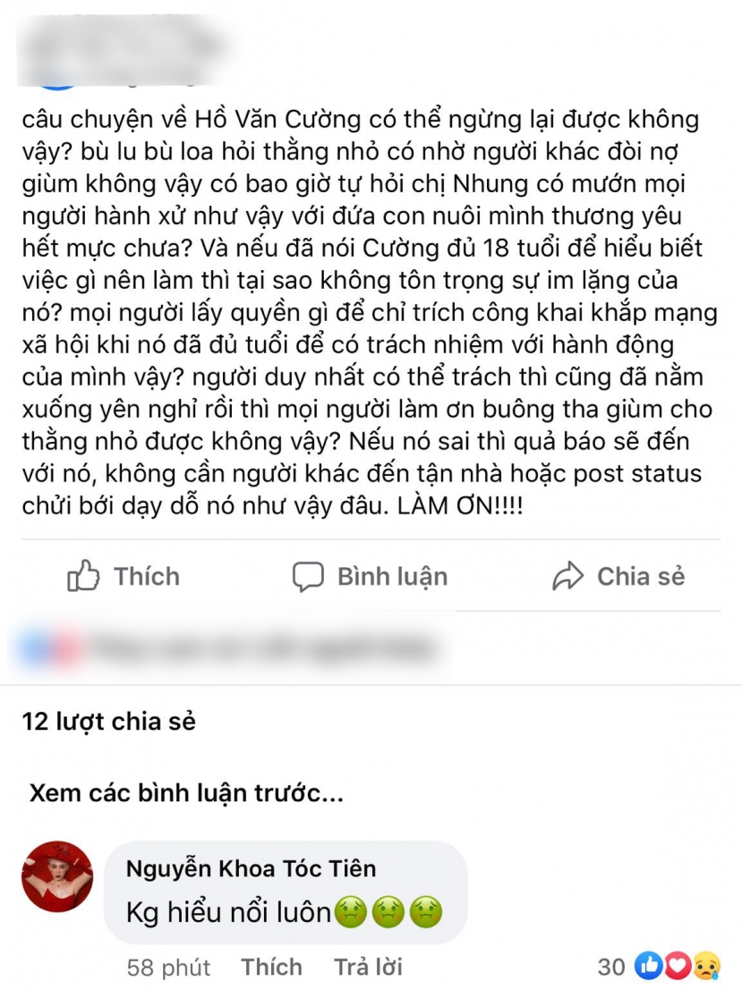 Dòng trạng thái gây chú ý của của một nhiếp ảnh gia. Ảnh: Facebook Dòng trạng thái gây chú ý của của một nhiếp ảnh gia. Ảnh: Facebook