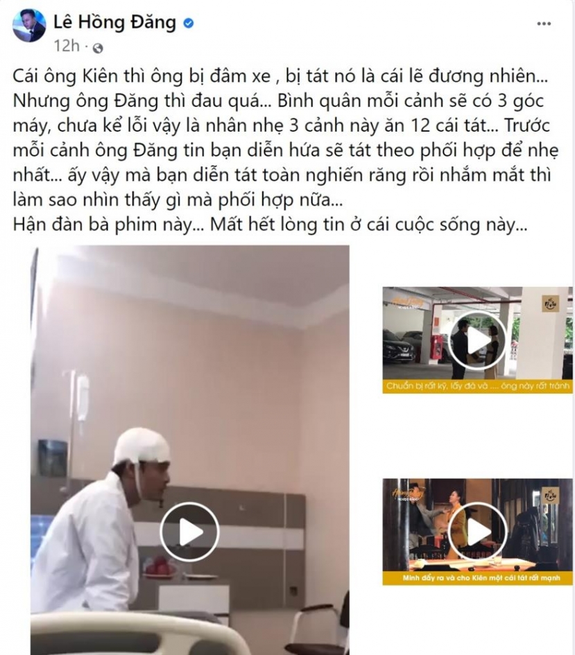 Hồng Đăng bi quan sau khi bị ăn liên hoàn tát. Ảnh chụp màn hình Hồng Đăng bi quan sau khi bị ăn liên hoàn tát. Ảnh chụp màn hình