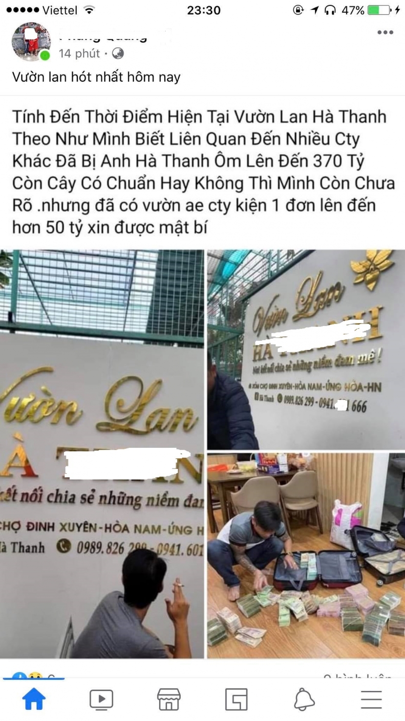 Rộ tin chủ vườn lan đột biến ở Hà Nội ôm 200 tỷ đồng bỏ trốn: 'Trước nay vẫn có tiếng là uy tín' Rộ tin chủ vườn lan đột biến ở Hà Nội ôm 200 tỷ đồng bỏ trốn: 'Trước nay vẫn có tiếng là uy tín'