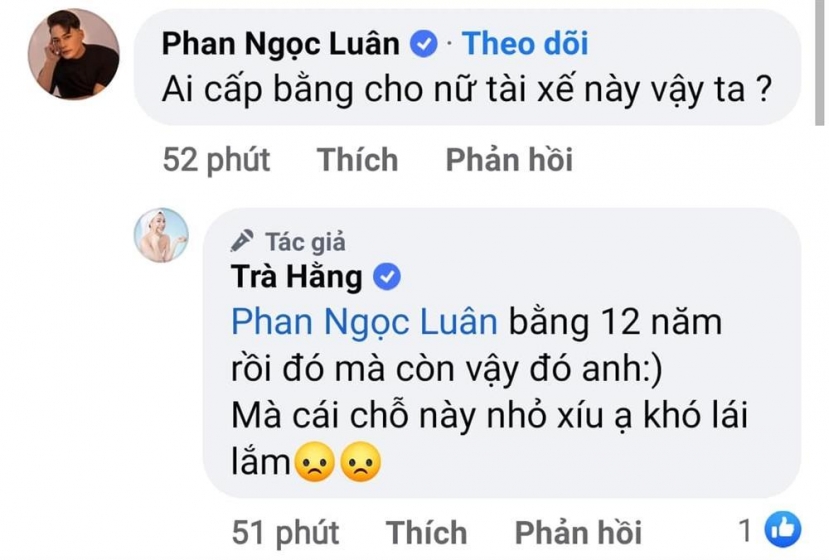 Trà Ngọc Hằng cho biết đã có bằng lái xe 12 năm, nhưng khu vực này quá hẹp nên cô bất lực, để xảy ra sự cố. Trà Ngọc Hằng cho biết đã có bằng lái xe 12 năm, nhưng khu vực này quá hẹp nên cô bất lực, để xảy ra sự cố.