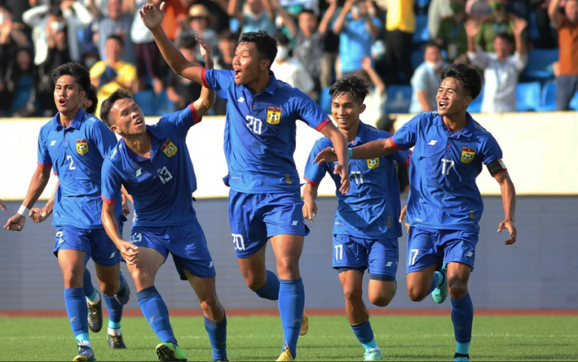 U23 Lào có bàn thắng vươn lên dẫn trước ở phút thứ 14. Ảnh: Internet U23 Lào có bàn thắng vươn lên dẫn trước ở phút thứ 14. Ảnh: Internet