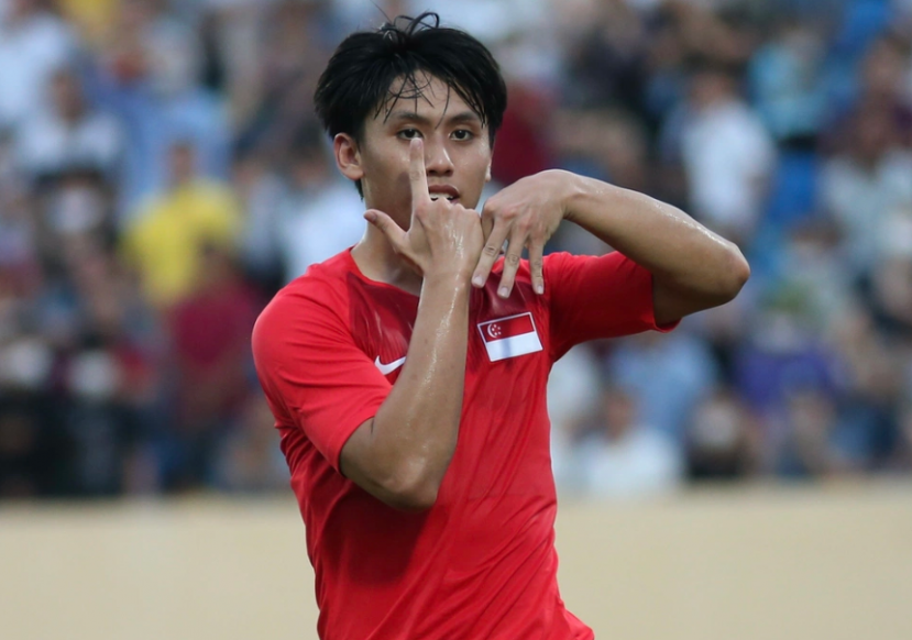 Kweh Glenn rút gắn tỷ số cho U23 Singapore. Ảnh: Internet Kweh Glenn rút gắn tỷ số cho U23 Singapore. Ảnh: Internet