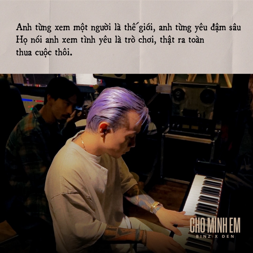 Lyric Cho mình em - siêu phẩm của Binz và Đen Vâu khiến bao trái tim thổn thức - Ảnh 1 Lyric Cho mình em - siêu phẩm của Binz và Đen Vâu khiến bao trái tim thổn thức - Ảnh 1
