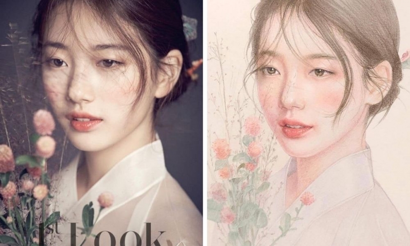 Bức vẽ của Suzy gợi vẻ đẹp mong manh, dịu dàng cho người nhìn Bức vẽ của Suzy gợi vẻ đẹp mong manh, dịu dàng cho người nhìn