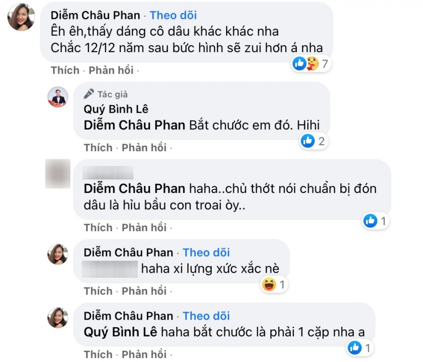 Đoạn hội thoại khiến nhiều người cho rằng bà xã Quý Bình có thể đang mang song thai. Ảnh: FBNV Đoạn hội thoại khiến nhiều người cho rằng bà xã Quý Bình có thể đang mang song thai. Ảnh: FBNV