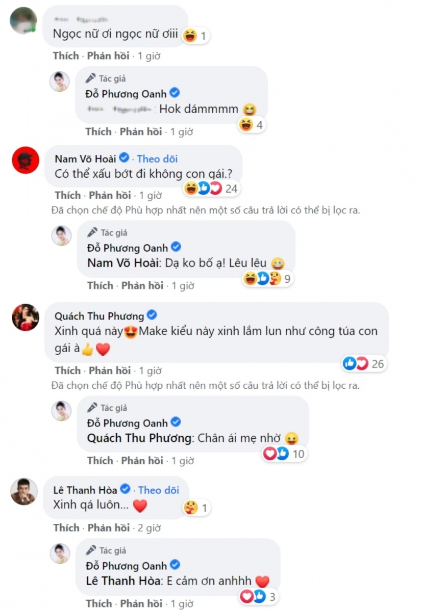 Dàn diễn viên Hương vị tình thân gồm Võ Hoài Nam, Quách Thu Phương chẳng ngần ngại dành lời khen đến Phương Oanh. Ảnh: FBNV Dàn diễn viên Hương vị tình thân gồm Võ Hoài Nam, Quách Thu Phương chẳng ngần ngại dành lời khen đến Phương Oanh. Ảnh: FBNV