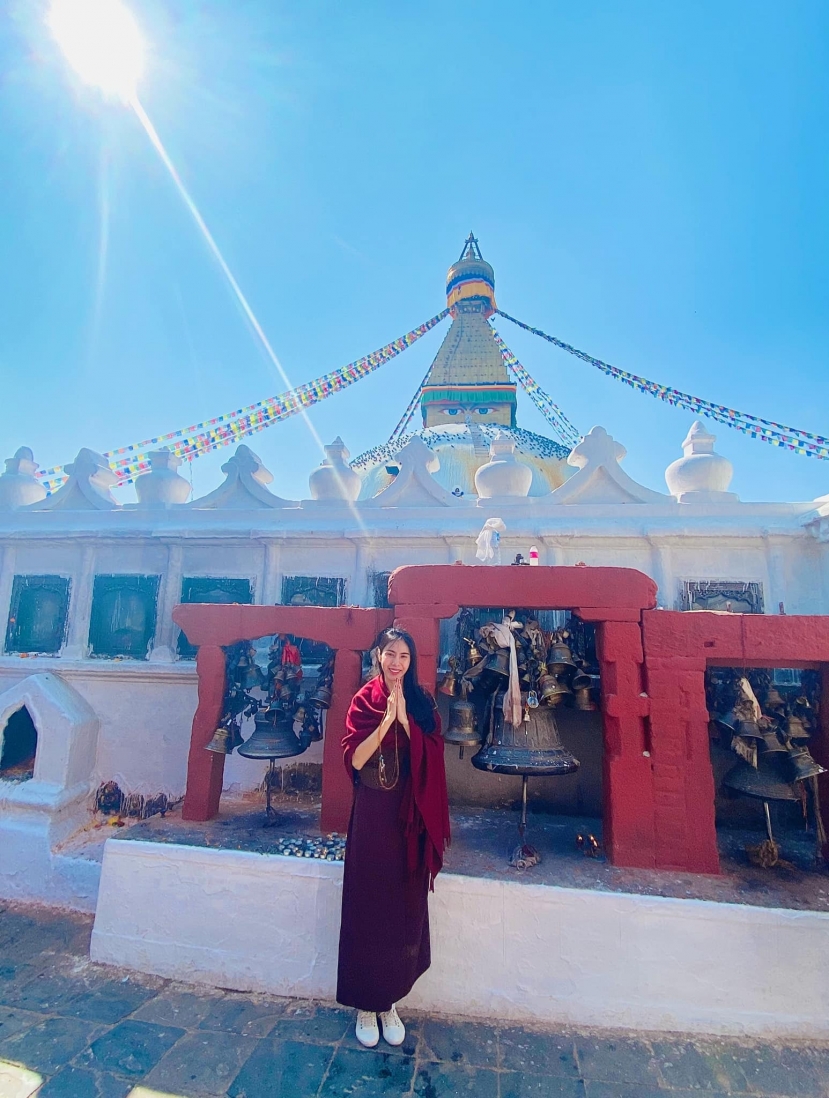 Thủy Tiên đang có mặt tại Nepal. Ảnh: FBNV Thủy Tiên đang có mặt tại Nepal. Ảnh: FBNV