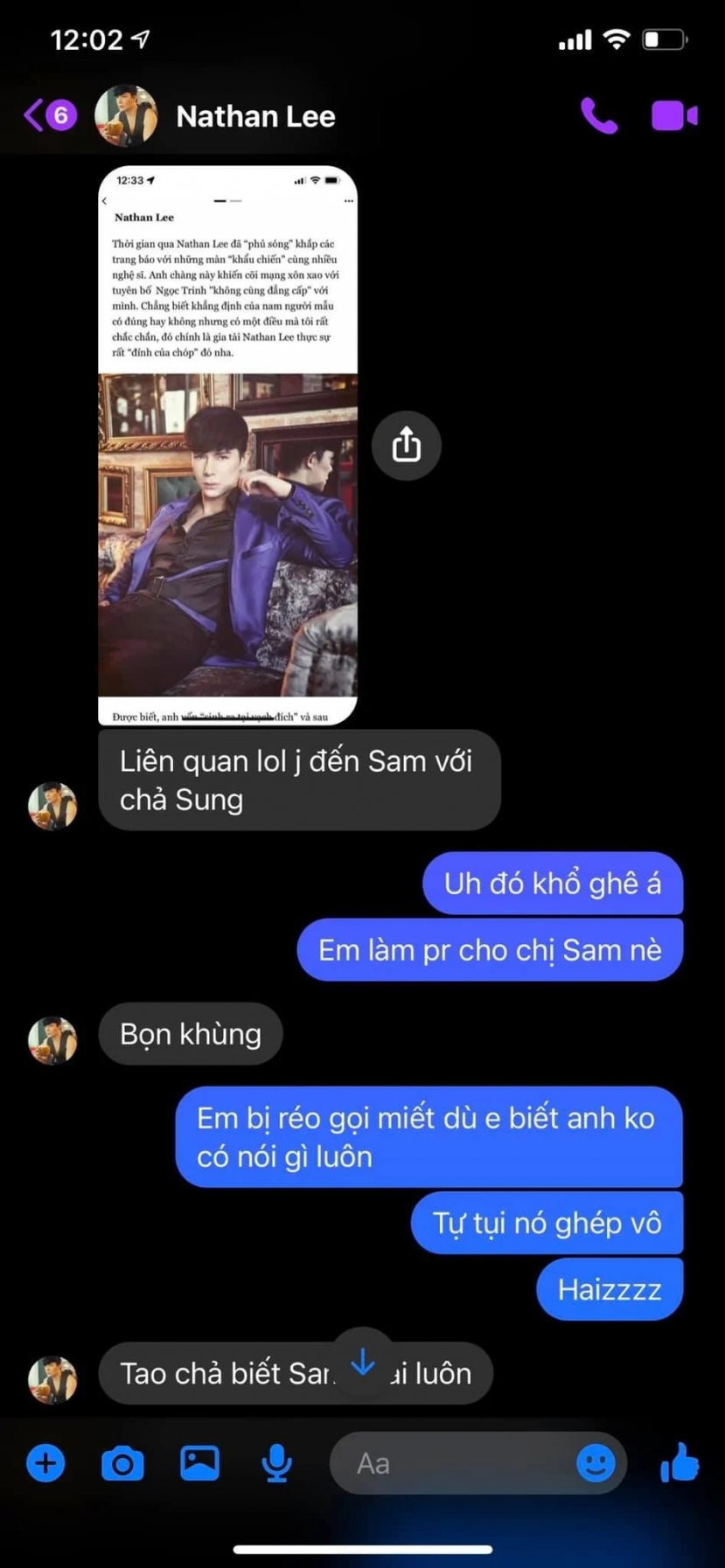 Showbiz 24h: Lê Hoàng phát ngôn về phụ nữ xăm mình; Lộ đoạn chat Nathan Lee với 'người tình 50 tỷ' của Ngô Kiến Huy - Ảnh 2 Showbiz 24h: Lê Hoàng phát ngôn về phụ nữ xăm mình; Lộ đoạn chat Nathan Lee với 'người tình 50 tỷ' của Ngô Kiến Huy - Ảnh 2