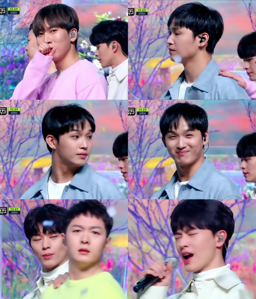 Nhóm đã có phần 'ending fairy' cồng kềnh tại M!Countdown khi từng anh chàng liên tục tạo nét khiến fan “đội quần”. Ảnh: Naver Nhóm đã có phần 'ending fairy' cồng kềnh tại M!Countdown khi từng anh chàng liên tục tạo nét khiến fan “đội quần”. Ảnh: Naver