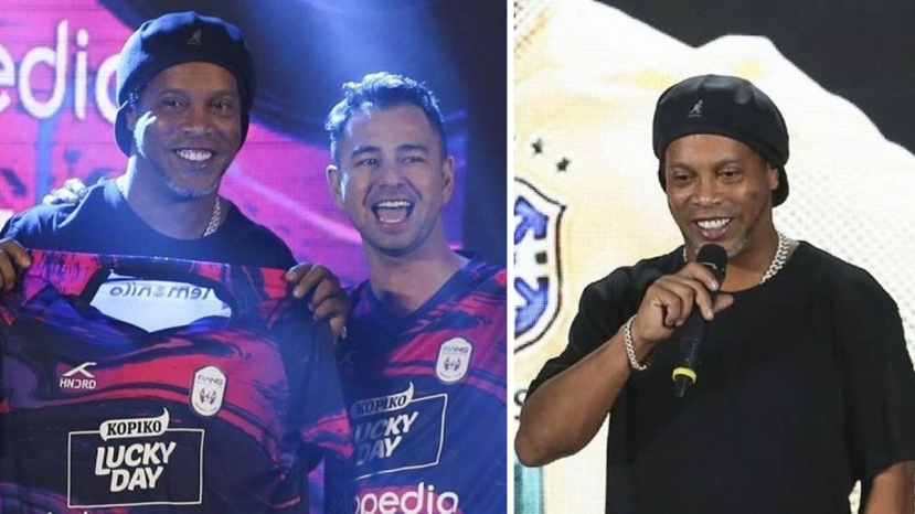 Ronaldinho ký vào bản hợp đồng 1 tuần với CLB RANS Cilegon (Indonesia). Ảnh: Internet Ronaldinho ký vào bản hợp đồng 1 tuần với CLB RANS Cilegon (Indonesia). Ảnh: Internet