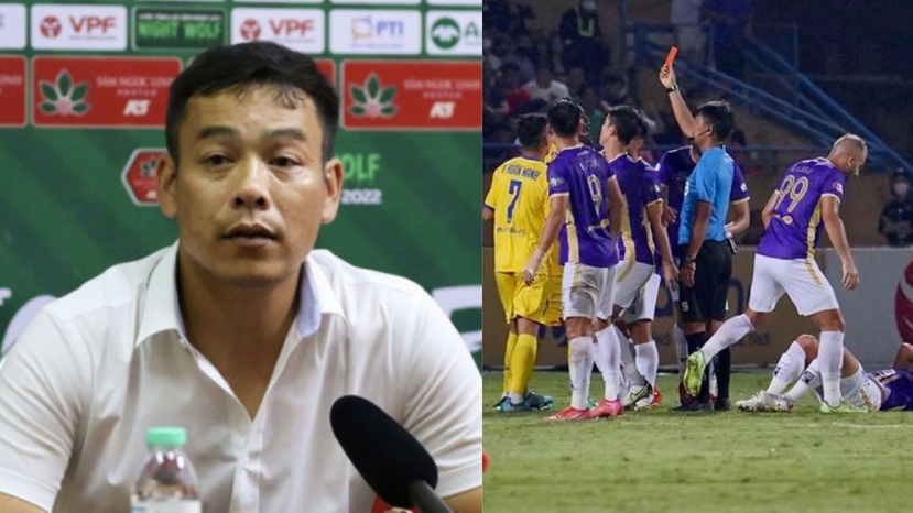 HLV Nguyễn Huy Hoàng tính kiện trọng tài sau trận thua trước Hà Nội. Ảnh: Internet HLV Nguyễn Huy Hoàng tính kiện trọng tài sau trận thua trước Hà Nội. Ảnh: Internet