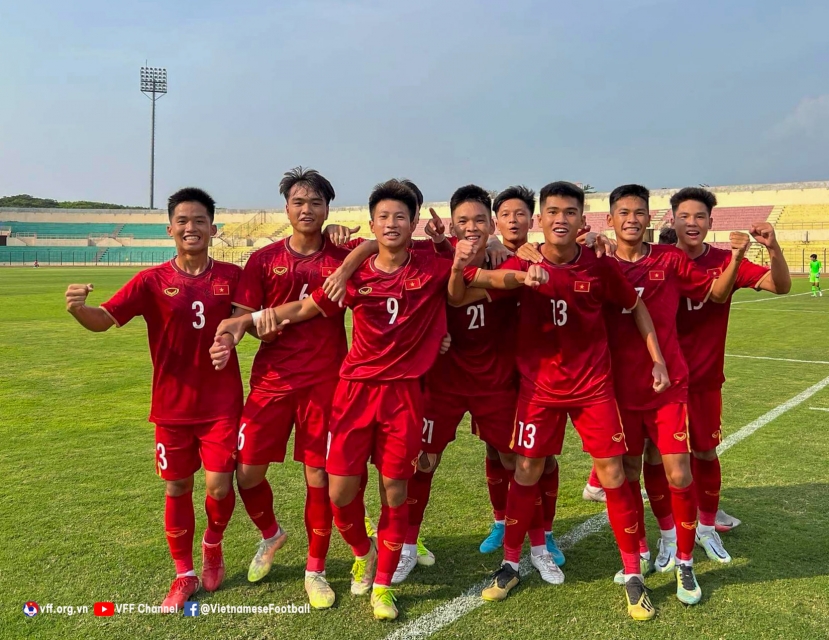 U16 Việt Nam có chiến thắng tưng bừng trước Singapore ở trận mở màn. Ảnh: VFF U16 Việt Nam có chiến thắng tưng bừng trước Singapore ở trận mở màn. Ảnh: VFF