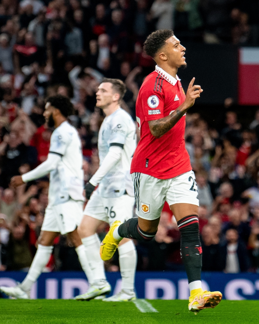 Jadon Sancho ghi bàn mở tỷ số cho MU. Ảnh: Internet Jadon Sancho ghi bàn mở tỷ số cho MU. Ảnh: Internet