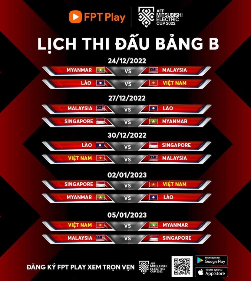 Lịch thi đấu AFF Cup 2022 của ĐT Việt Nam. Ảnh: FPT Lịch thi đấu AFF Cup 2022 của ĐT Việt Nam. Ảnh: FPT