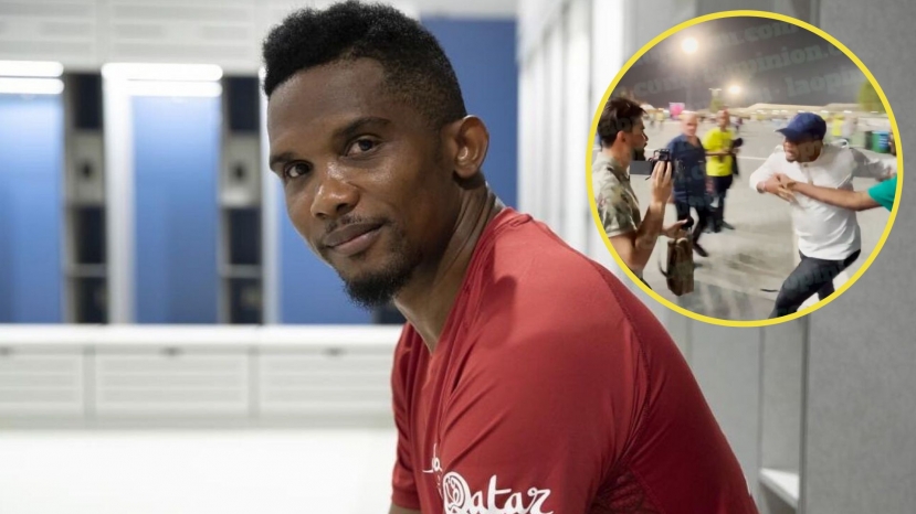 Chủ tịch LĐBĐ Cameroon - Eto'o đánh người ở World Cup 2022. Ảnh: Internet Chủ tịch LĐBĐ Cameroon - Eto'o đánh người ở World Cup 2022. Ảnh: Internet