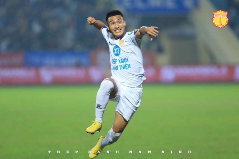 Thanh Trường ghi bàn cho Nam Định. Ảnh: CLB Nam Định Thanh Trường ghi bàn cho Nam Định. Ảnh: CLB Nam Định