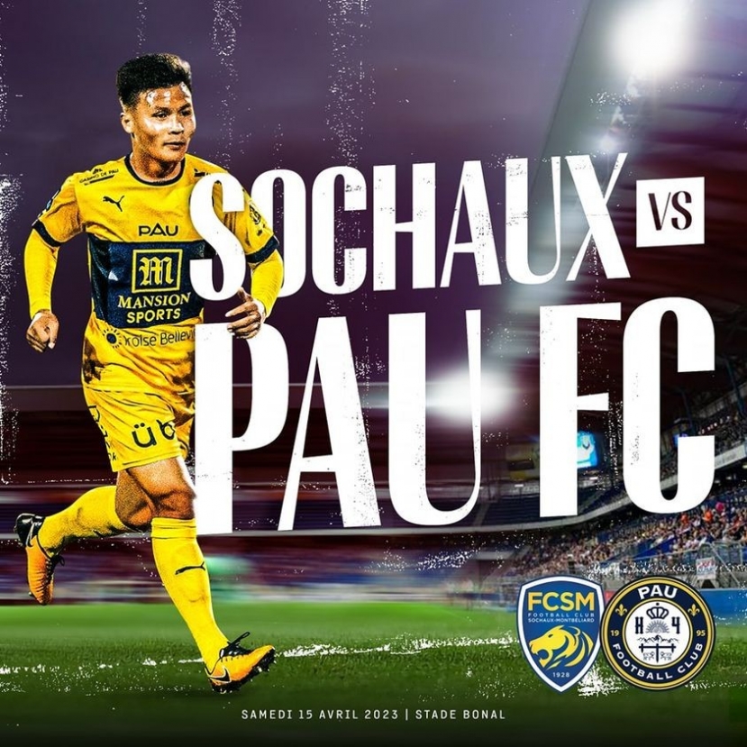 Quang Hải xuất hiện trên poster trước trận gặp Sochaux Quang Hải xuất hiện trên poster trước trận gặp Sochaux