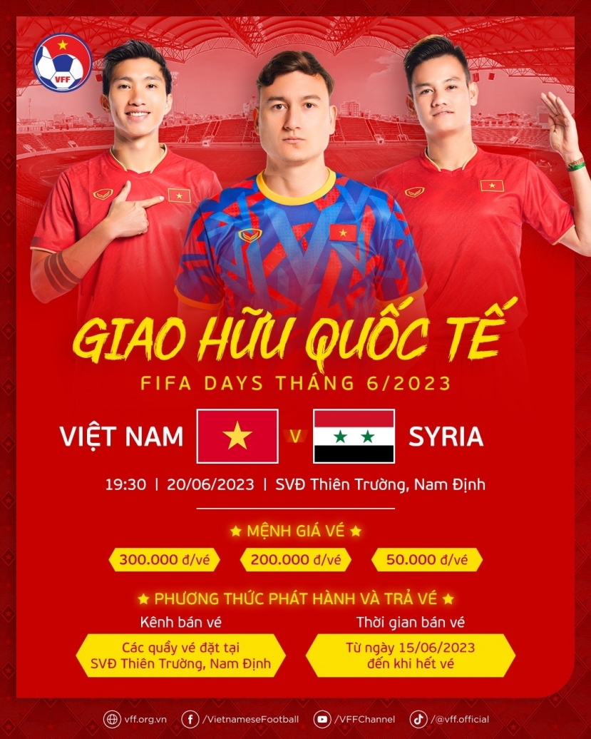 NÓNG: Vé khán đài A và B trận giao hữu giữa ĐT Việt Nam gặp ĐT Syria đã được bán hết - Ảnh 2 NÓNG: Vé khán đài A và B trận giao hữu giữa ĐT Việt Nam gặp ĐT Syria đã được bán hết - Ảnh 2