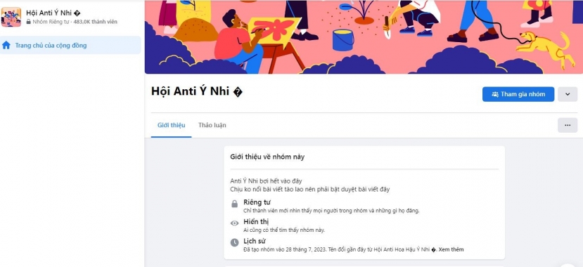 Tính đến chiều 3/8, group anti-fan của Ý Nhi đã có gần 500 nghìn thành viên (Ảnh: Chụp màn hình) Tính đến chiều 3/8, group anti-fan của Ý Nhi đã có gần 500 nghìn thành viên (Ảnh: Chụp màn hình)