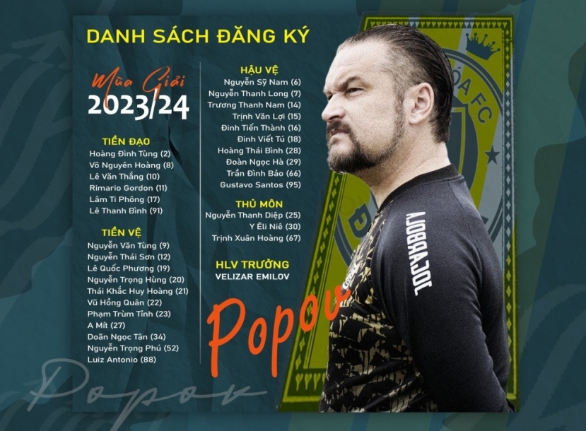 CẬP NHẬT: Danh sách đăng ký thi đấu của 14 CLB tham dự V-League 2023-2024 - Ảnh 12 CẬP NHẬT: Danh sách đăng ký thi đấu của 14 CLB tham dự V-League 2023-2024 - Ảnh 12