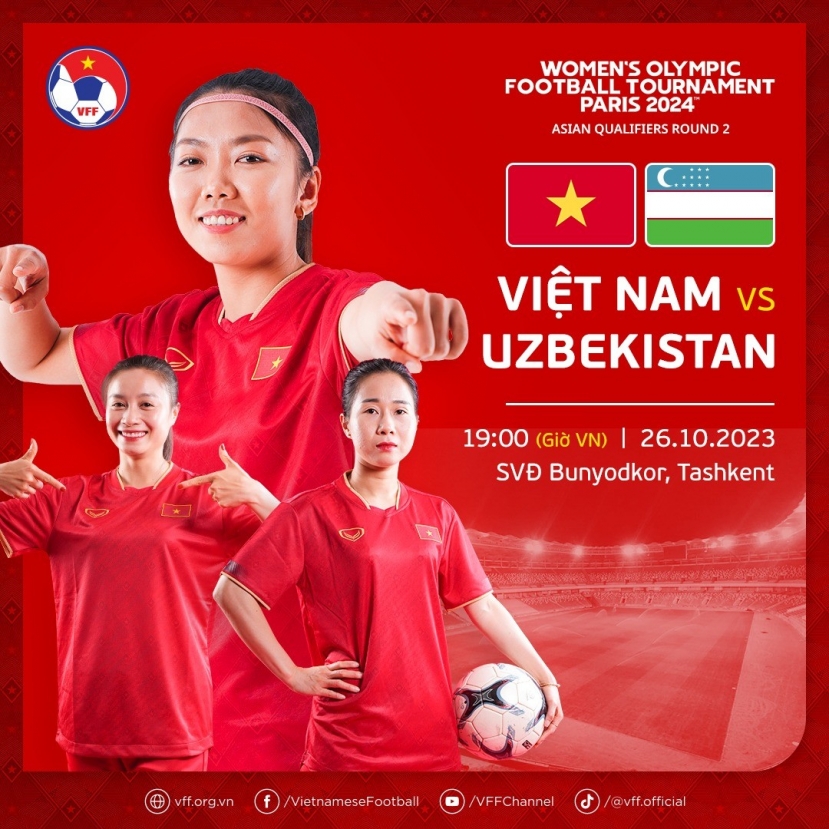 Xem trực tiếp trận đấu giữa ĐT nữ Việt Nam vs ĐT nữ Uzbekistan ở đâu, kênh nào? - Ảnh 1 Xem trực tiếp trận đấu giữa ĐT nữ Việt Nam vs ĐT nữ Uzbekistan ở đâu, kênh nào? - Ảnh 1