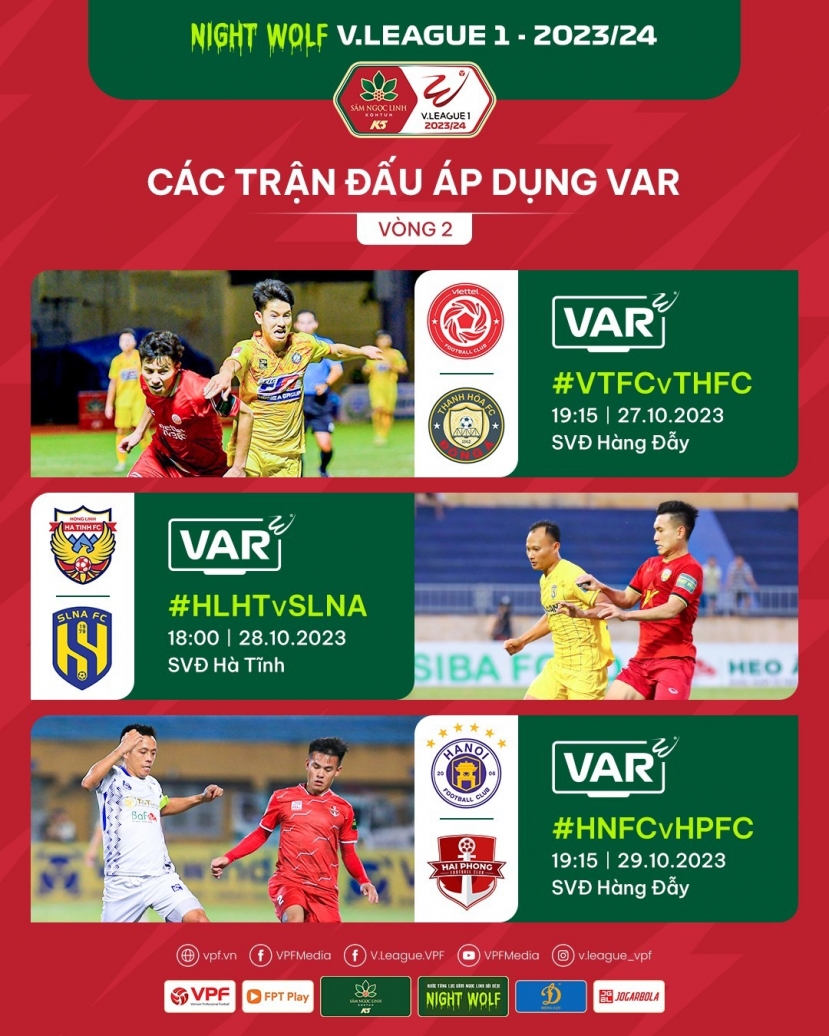 3 trận đấu tại vòng 2 V-League 2023/2024 sẽ áp dụng VAR 3 trận đấu tại vòng 2 V-League 2023/2024 sẽ áp dụng VAR