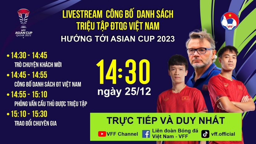 Danh sách đội tuyển quốc gia sẽ được công bố trực tuyến. Ảnh: VFF Danh sách đội tuyển quốc gia sẽ được công bố trực tuyến. Ảnh: VFF