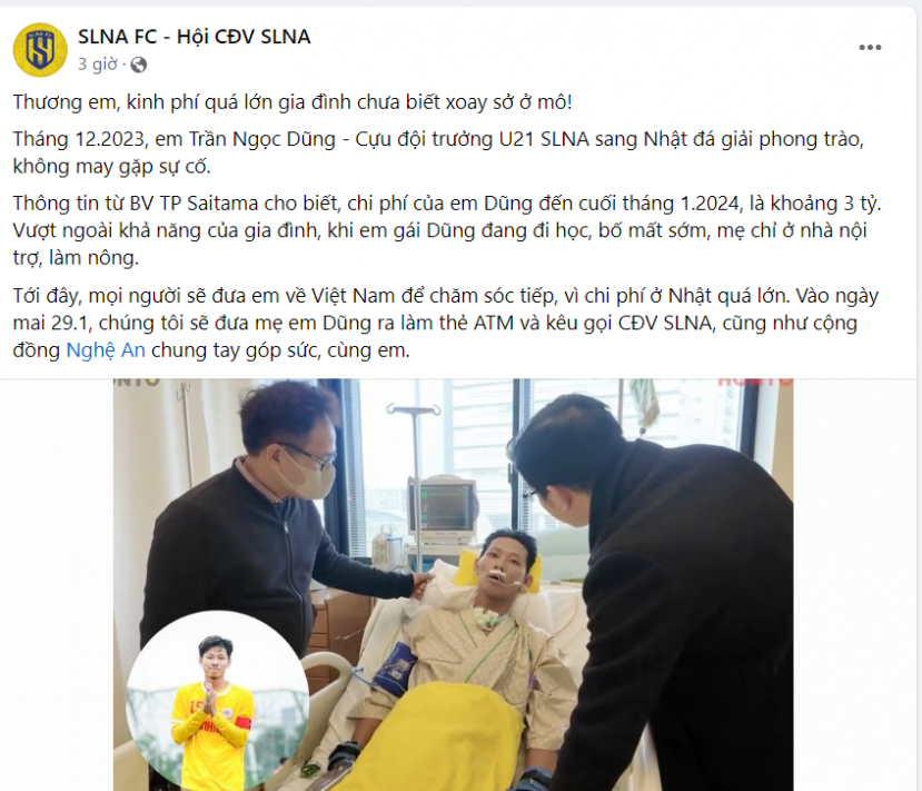 Tiến Linh có hành động ý nghĩa với cầu thủ trẻ Việt Nam bị đột quỵ ở Nhật Bản - Ảnh 1 Tiến Linh có hành động ý nghĩa với cầu thủ trẻ Việt Nam bị đột quỵ ở Nhật Bản - Ảnh 1