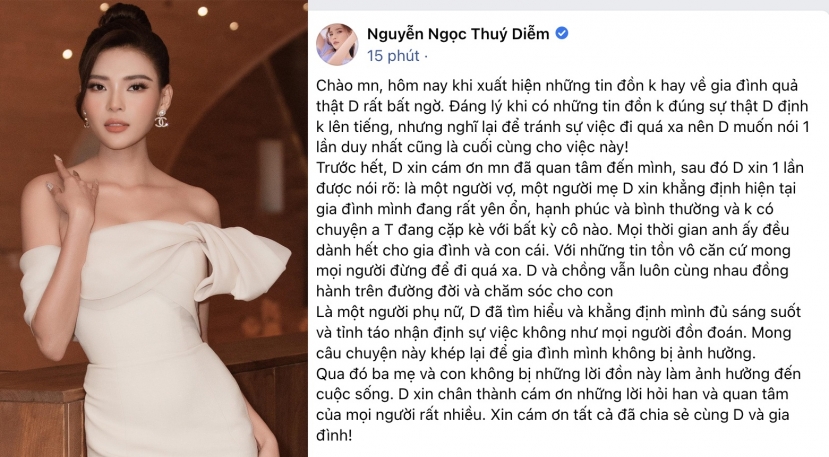 Bài đăng của Thúy Diễm nhận được sự quan tâm của đông đảo CĐM. Ảnh: Facebook Bài đăng của Thúy Diễm nhận được sự quan tâm của đông đảo CĐM. Ảnh: Facebook