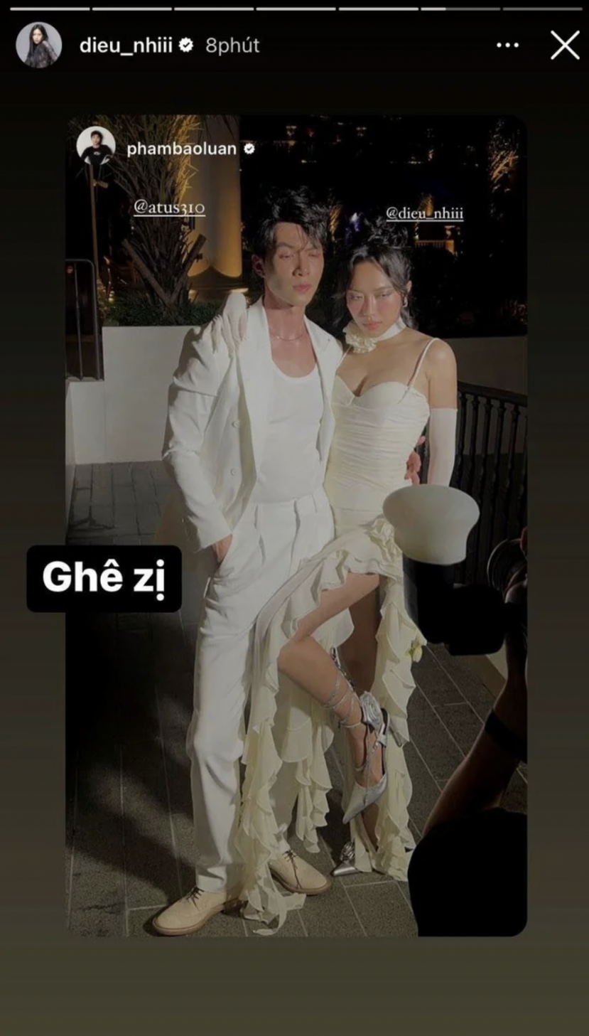 Dù hai mắt đã ríu lại nhưng Diệu Nhi và Anh Tú vẫn không quên tạo dáng trước ống kính để lưu giữ khoảnh khắc đẹp nhất trong lễ cưới. Ảnh: Instagram Dù hai mắt đã ríu lại nhưng Diệu Nhi và Anh Tú vẫn không quên tạo dáng trước ống kính để lưu giữ khoảnh khắc đẹp nhất trong lễ cưới. Ảnh: Instagram