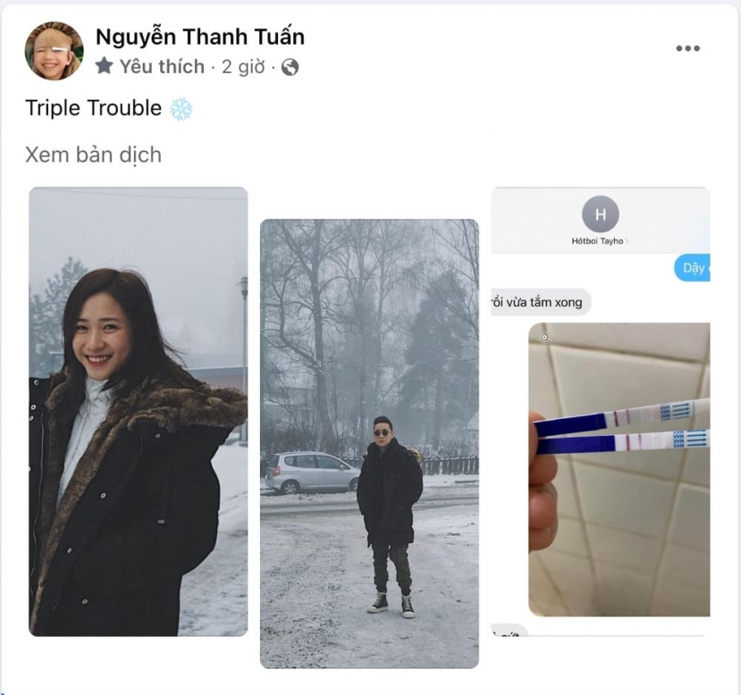 Đàn em thân thiết là Justatee vẫn không ngừng 'nhả vía' có con cho cặp đôi khiến dân tình thích thú. Ảnh: Facebook Đàn em thân thiết là Justatee vẫn không ngừng 'nhả vía' có con cho cặp đôi khiến dân tình thích thú. Ảnh: Facebook