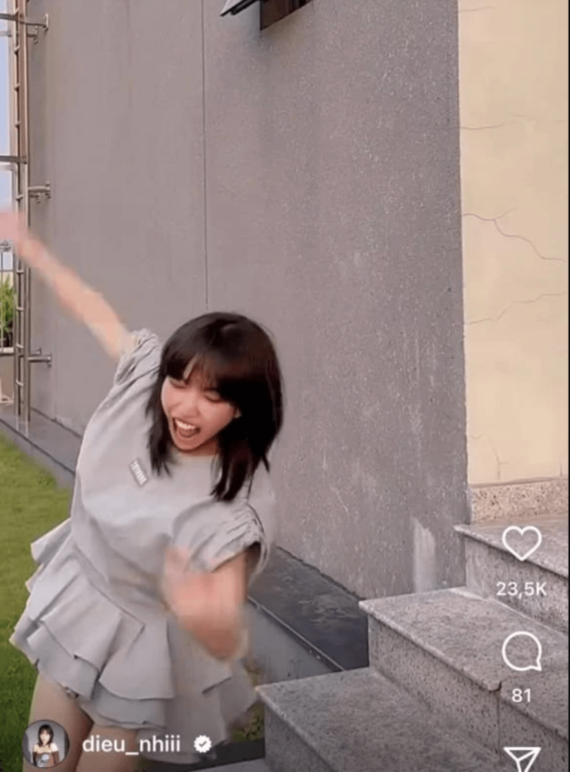 Diệu Nhi ngay sau đó đã đáp trả bằng loạt hình ảnh cực lầy lội. Ảnh: Tiktok Diệu Nhi ngay sau đó đã đáp trả bằng loạt hình ảnh cực lầy lội. Ảnh: Tiktok