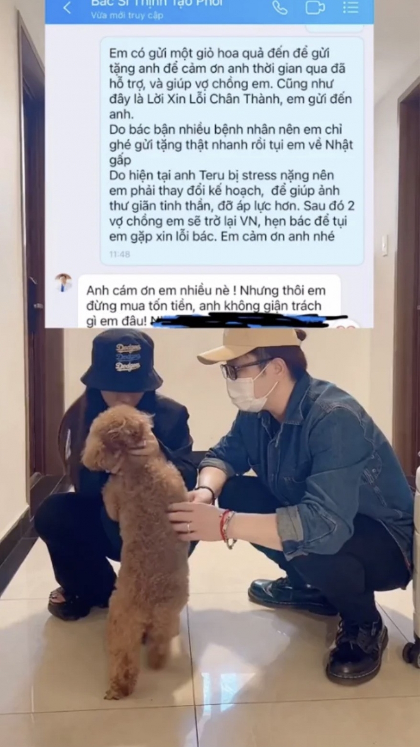 Vợ chồng Bà Nhân Vlog trở về Nhật và hé lộ dòng tin nhắn với bác sĩ Thịnh. Ảnh: Facebook Vợ chồng Bà Nhân Vlog trở về Nhật và hé lộ dòng tin nhắn với bác sĩ Thịnh. Ảnh: Facebook