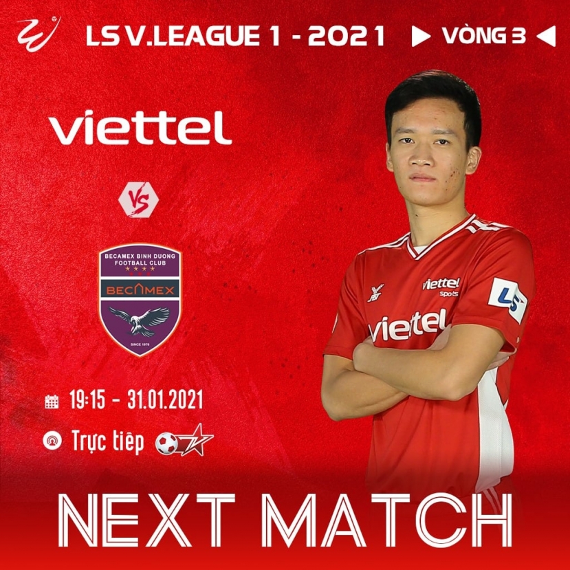 Đến thời điểm hiện tại, trận đấu giữa Viettel và CLB Bình Dương vẫn sẽ được tổ chức nhưng không có khán giả. Đến thời điểm hiện tại, trận đấu giữa Viettel và CLB Bình Dương vẫn sẽ được tổ chức nhưng không có khán giả.