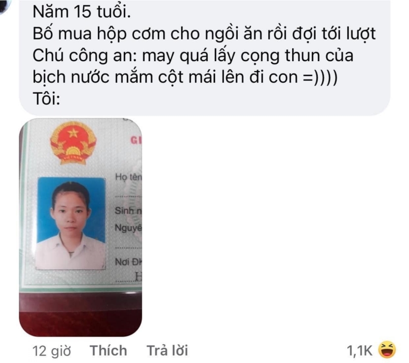 Một trong những bình luận 'hận ông chụp ảnh' thời còn làm CMND. Ảnh: Internet Một trong những bình luận 'hận ông chụp ảnh' thời còn làm CMND. Ảnh: Internet