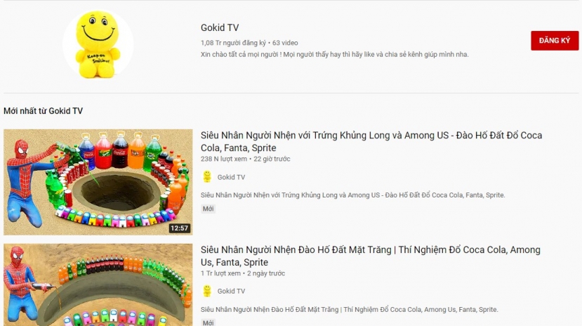 Kênh Youtube dù chỉ mới thành lập nhưng đã có tới hơn 1 triệu lượt người đăng ký theo dõi. Ảnh chụp màn hình Kênh Youtube dù chỉ mới thành lập nhưng đã có tới hơn 1 triệu lượt người đăng ký theo dõi. Ảnh chụp màn hình