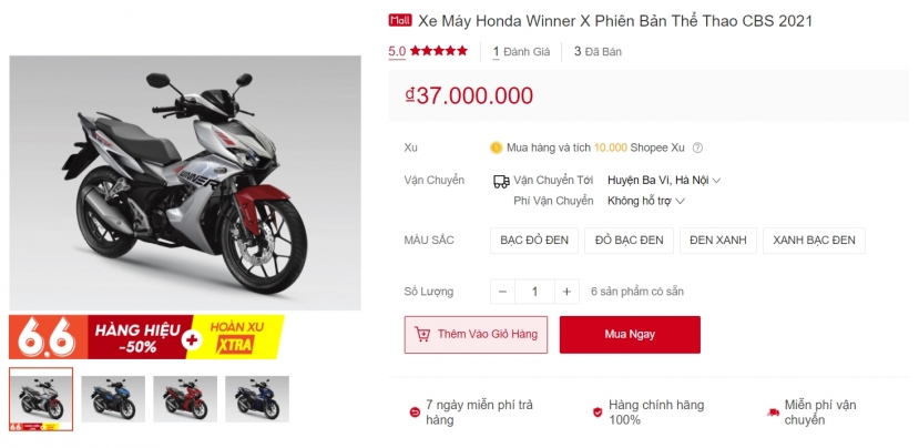 'Ông vua tay côn' Exciter toát mồ hôi trước đối thủ nặng ký: Honda Winner X giá rẻ giật mình khi mua online - Ảnh 3 'Ông vua tay côn' Exciter toát mồ hôi trước đối thủ nặng ký: Honda Winner X giá rẻ giật mình khi mua online - Ảnh 3
