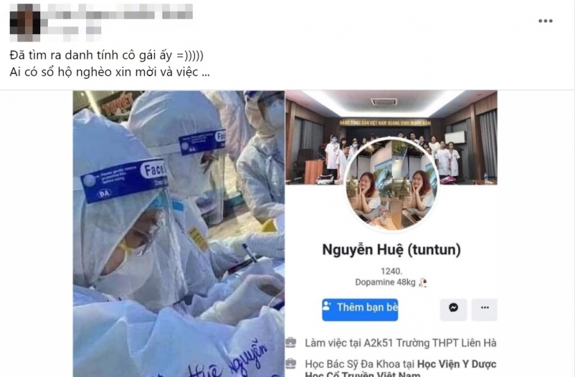 Dân tình lập tức đi tìm info của nữ cán bộ y tế này sau dòng quảng cáo đầy chất lượng. Ảnh: Internet Dân tình lập tức đi tìm info của nữ cán bộ y tế này sau dòng quảng cáo đầy chất lượng. Ảnh: Internet